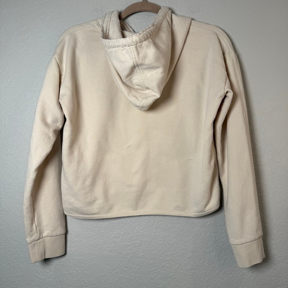 Calvin Klein Jeans‎ Hoodie Women's Size Small Cream Cropped Sweatshirt - Picture 6 of 6